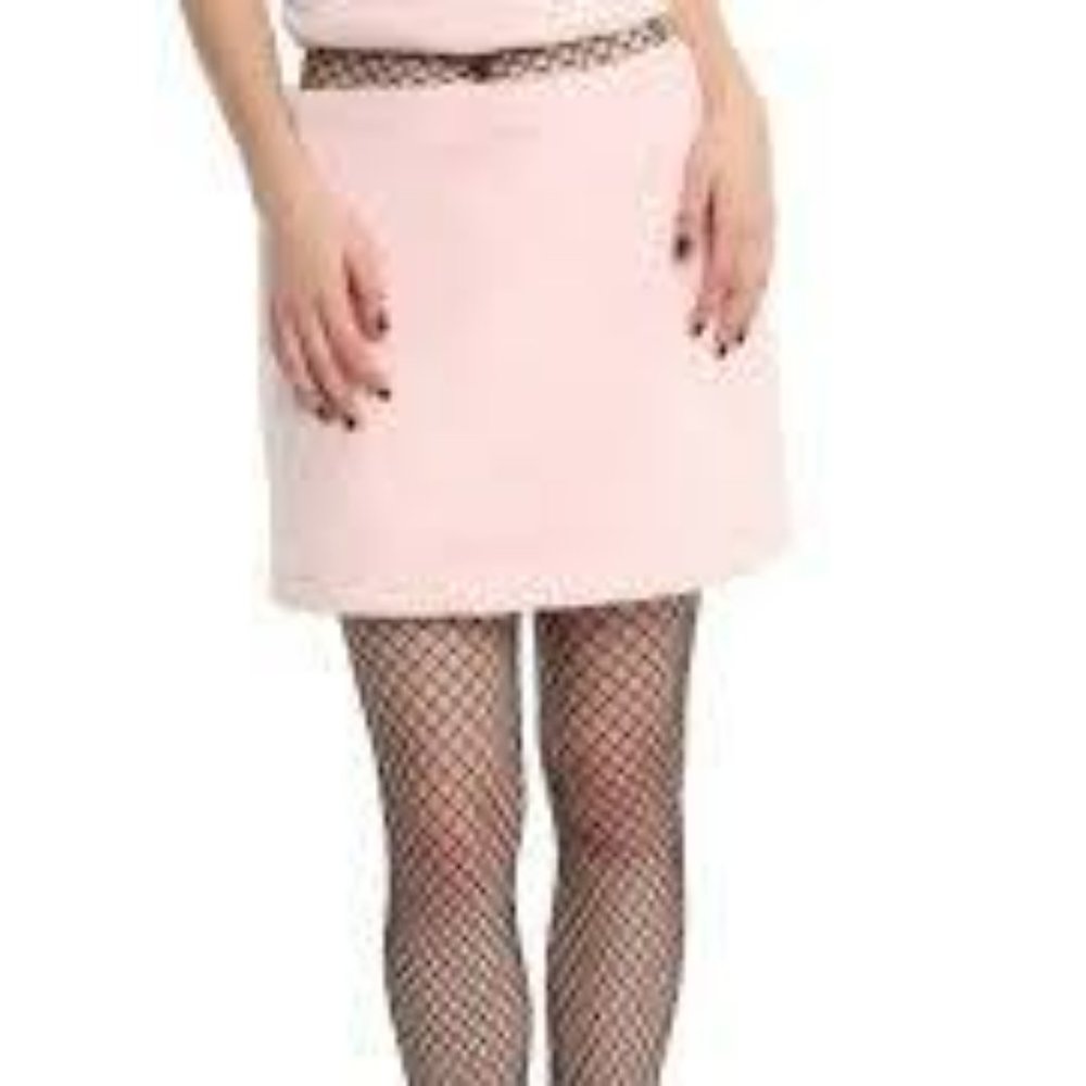Hot Topic pink fuzzy mini skirt
